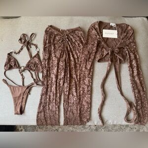 Outcast Brown Lace Pants Set
